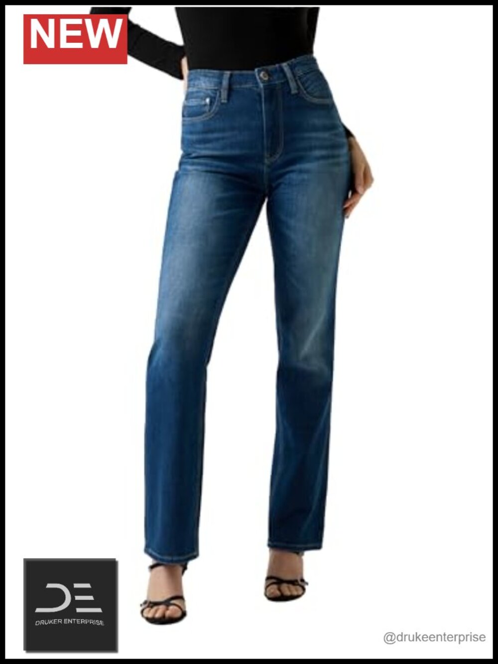 Eco 80s Straight High Rise Jeans Cotton Elastane by Guess Style